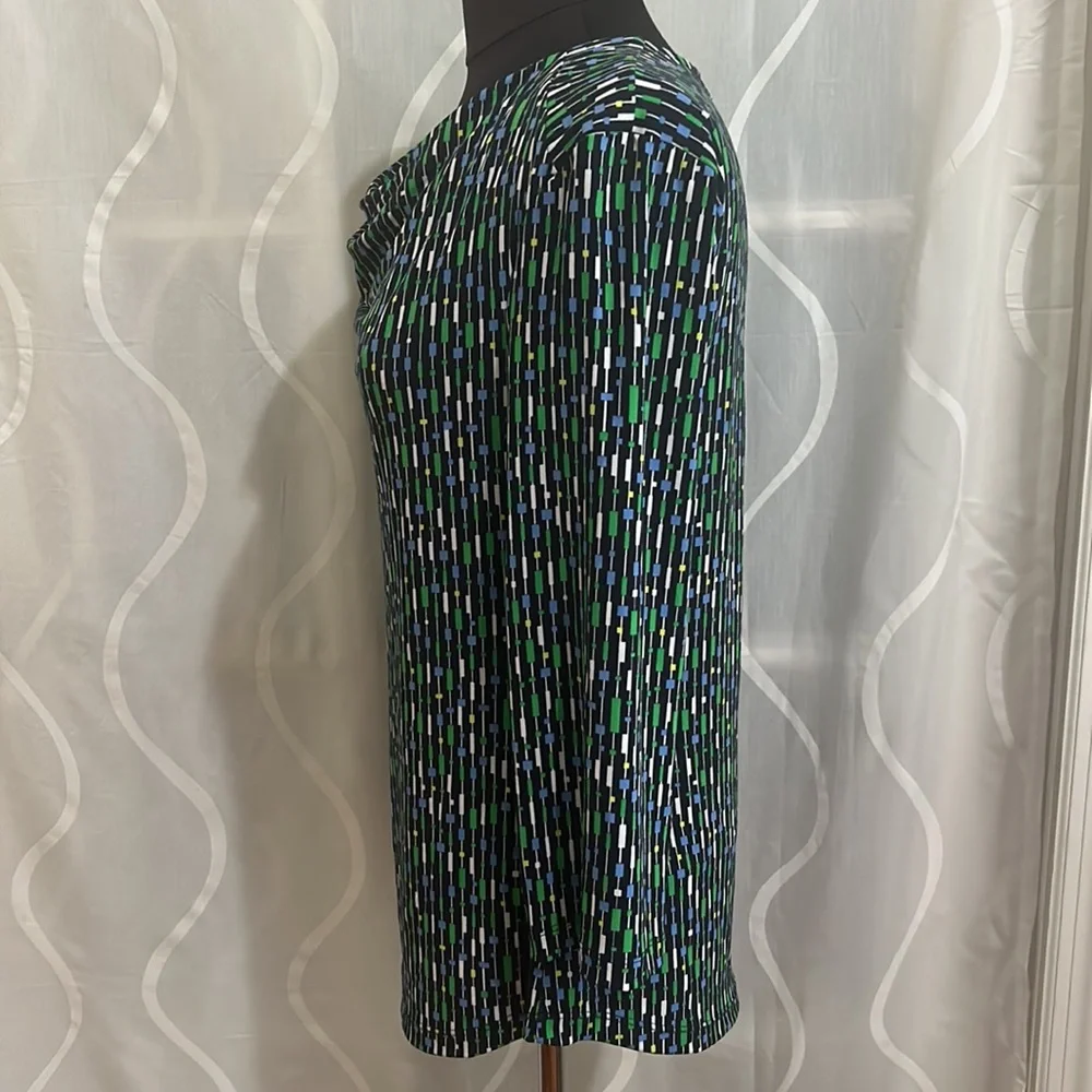 Liz Claiborne, Colorful Print, 3/4 Sleeve Top, Size LP - Picture 3 of 7